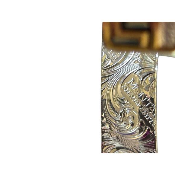 Montana Silversmiths Longhorn Steer Bracelet Cuff Silver & Gold Black Western - Picture 7 of 13